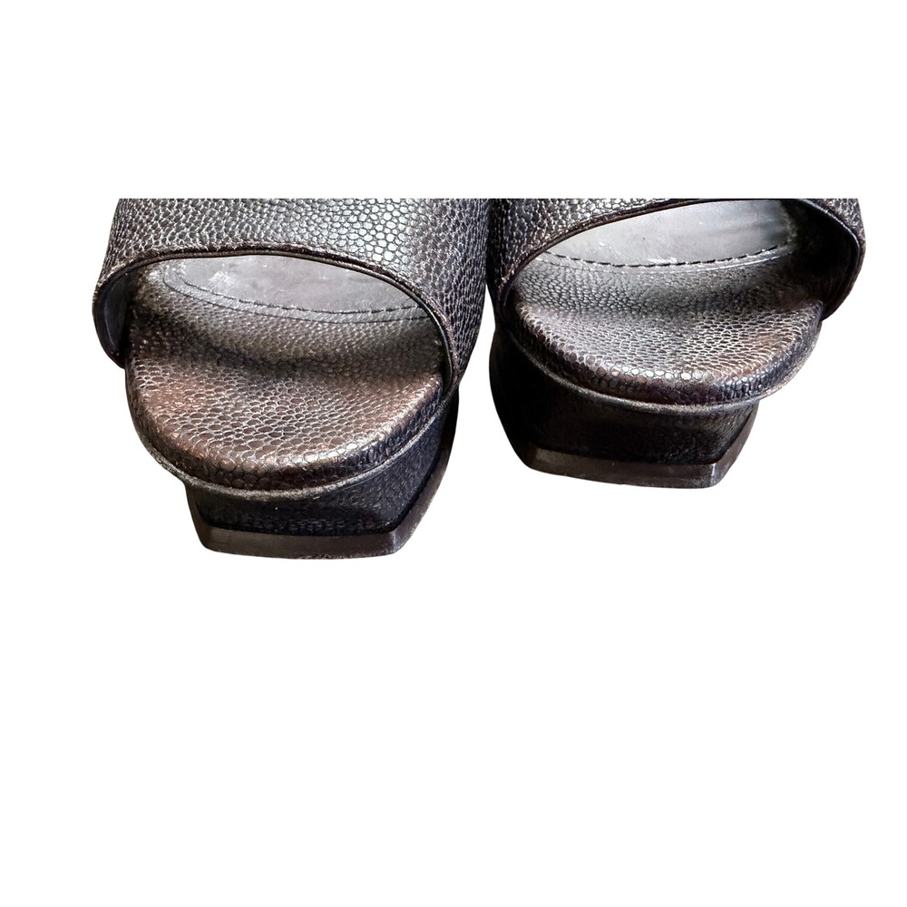 Yves Saint Laurent Tribute Platform Sandals Textured Leather Stiletto Heel 41 - Picture 6 of 13